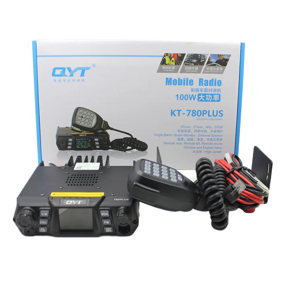 QYT KT-780 Plus Walkie Talkie UHF 400-470 МГц 80 Вт KT-780plus четырехъядерный Дисплей Автомобильная Мобильная радиостанция любительский радиоприемник