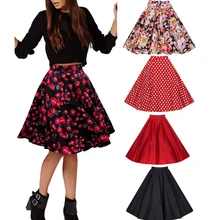 Весенние юбки, Женская плиссированная юбка, уличный стиль, Рождественская faldas mujer moda размера плюс, Женская плиссированная юбка в горошек L5602