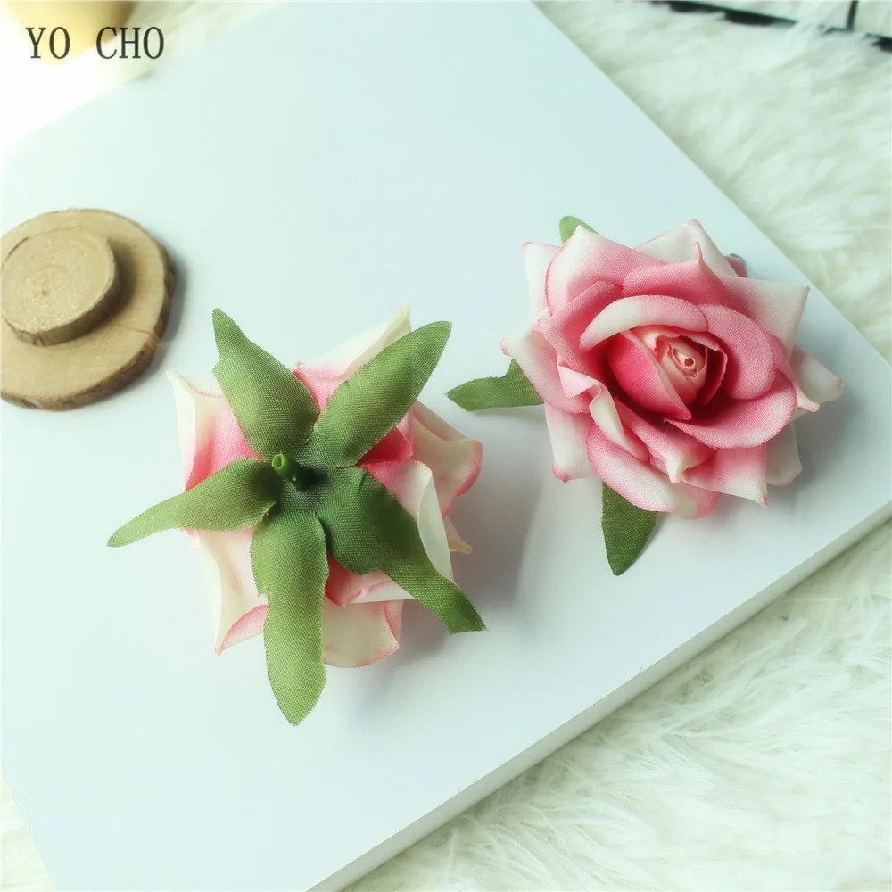 Rose Artificial Flower Head White Pink Silk Peony Wedding Party Decoration DIY Decorative Fake Flower  (26)