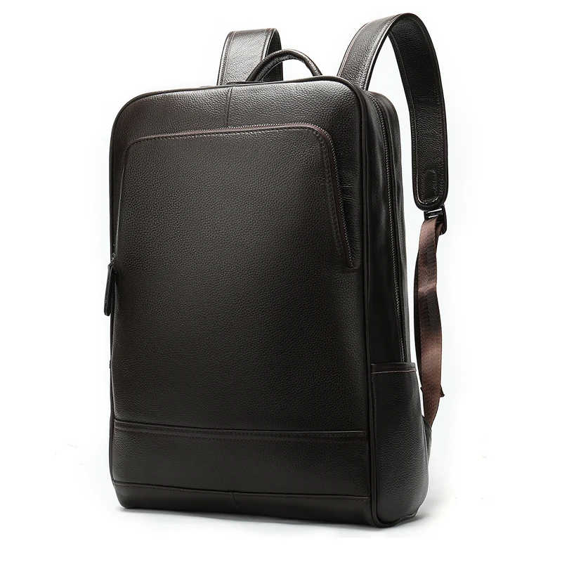 

100% Genuine Leather Men's Backpack Men Male Business Bag Schoolbag Man Fashion Real Natural Leather Men's Backpacks 14 Inch
