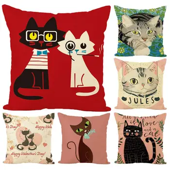 

Cute Cat Printed Soft Throw Pillow Case Cushion Cover Sofa Bed Car Home Decor