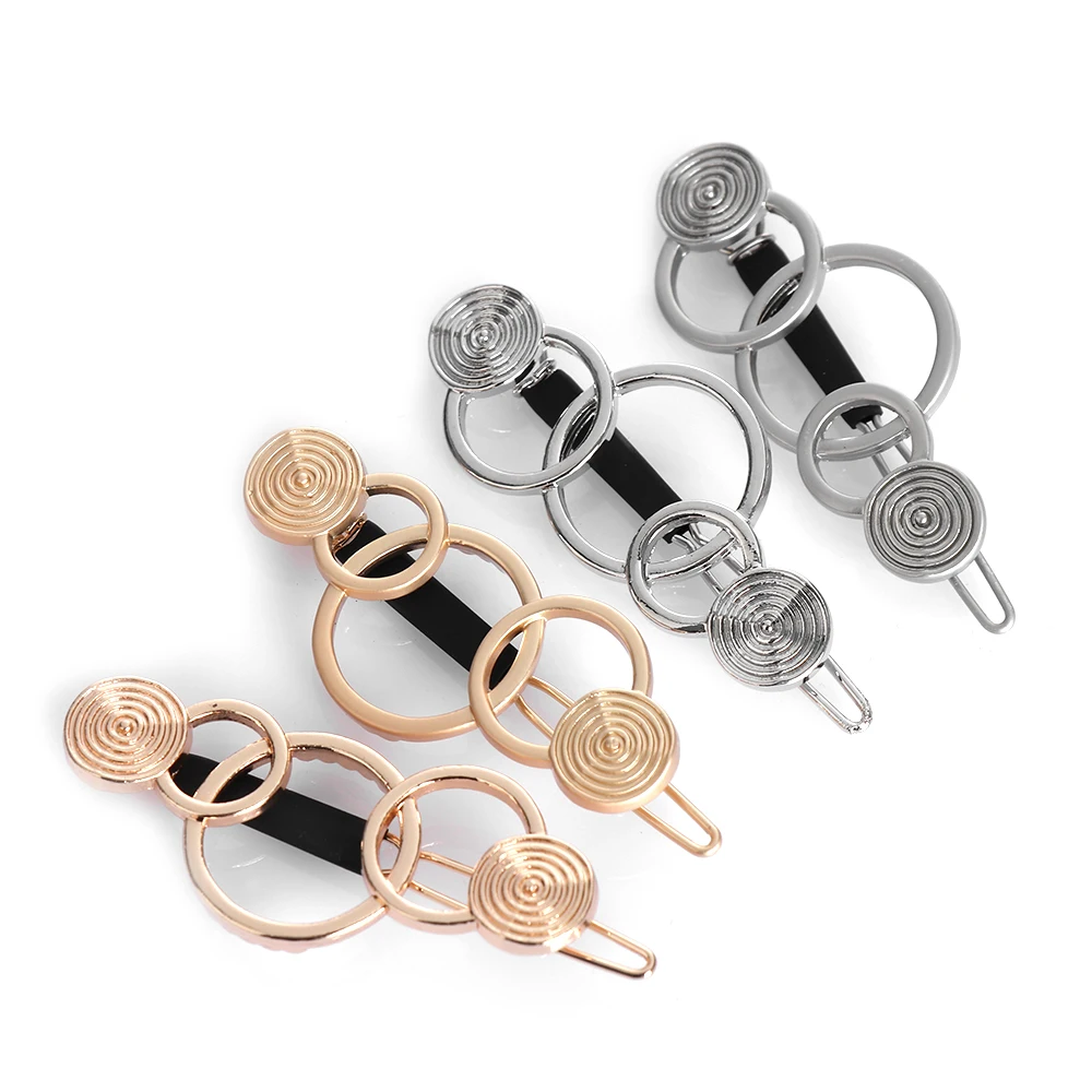 

2PCS Fashion Girl Hair Clip Gold Punk Hollow Geometric Barrettes Metal Hair Clip Starfish Hairpins Clamps Women Hair Accessories