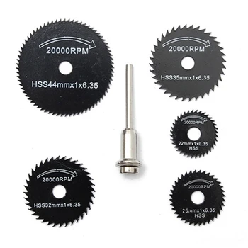 

Wholesales 6pcs Metal HSS Circular Saw Blade Set Cutting Discs for Dremel Rotary Tool