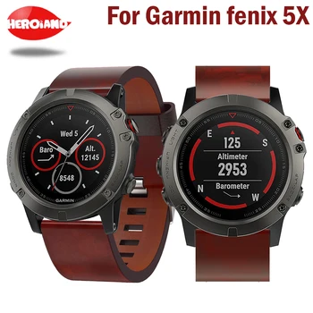 

Quick release2018 new bracelet watchbands genuine leather strap watch band accessories wristband For Garmin Fenix 5x easy fit