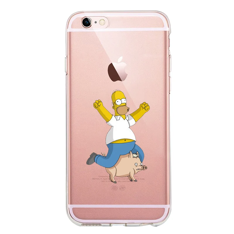 Homer J. simpson Preto Silicone phone Case capa Para iPhone Case Para iPhone 4 5 6 7 8 Plus X R Max Claro listra macio Duro Matt