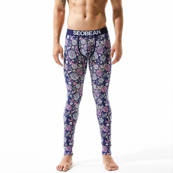 

Mens Long Johns Underwear Print Male Leggings Hombre Sexy Thermal Underpants Cotton Elasticity Soft Termico Long Johns
