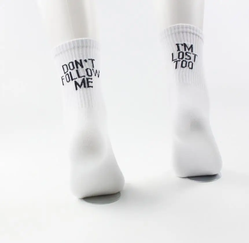С надписью Don't FOLLOW ME(следуй за мной) Повседневное носки