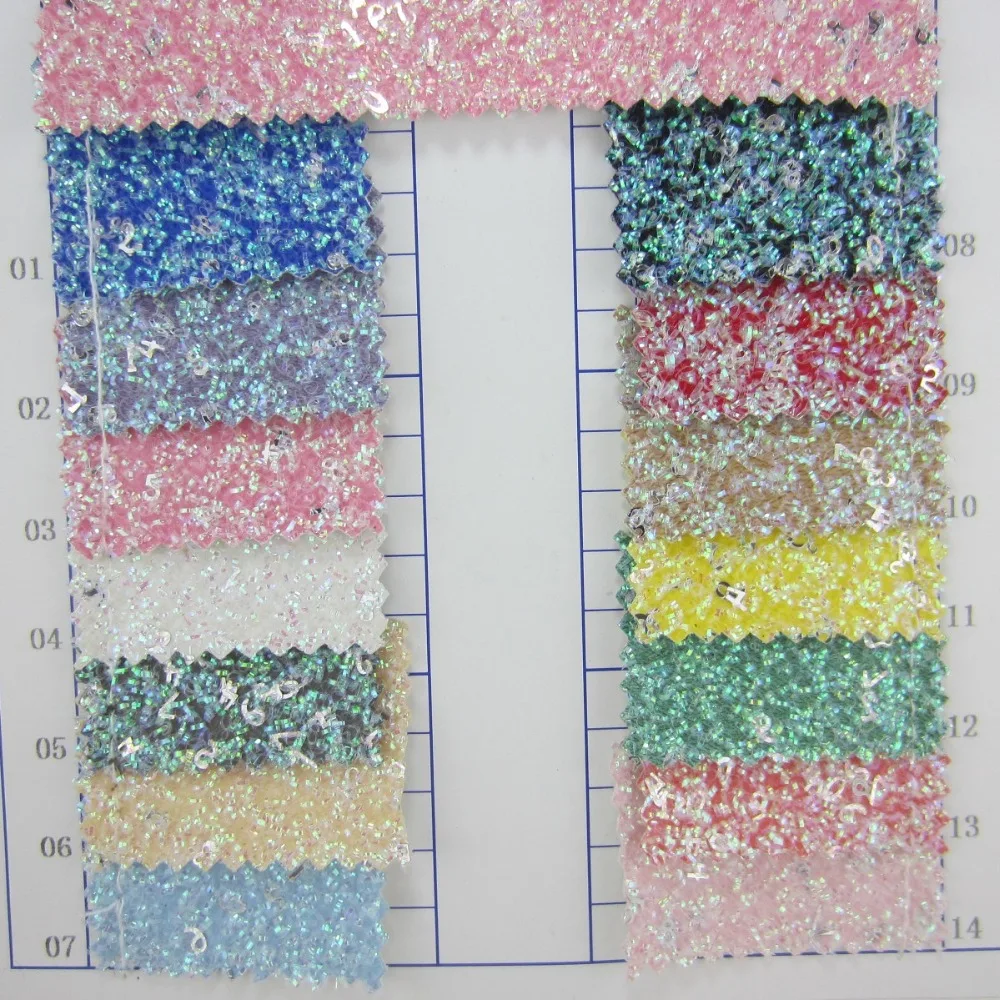 1 yard tinsel glitter fabric with digit symbol PU leather Christmas