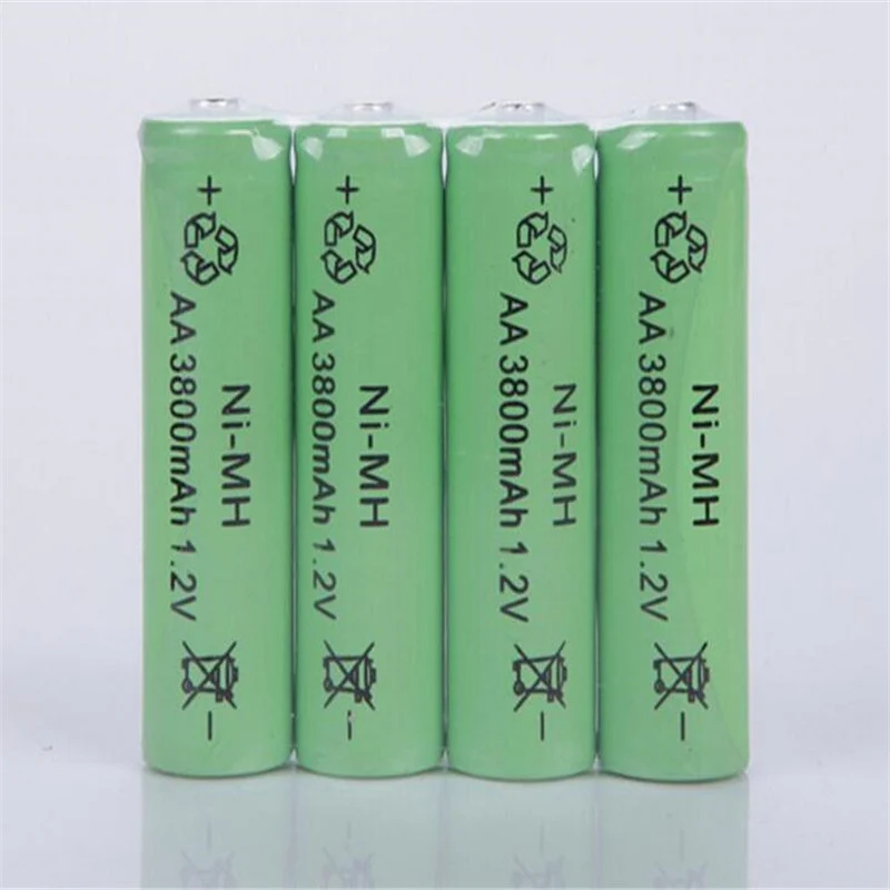 

8 pcs/lot AA New Original 1.2V NiMH Rechargeable Battery 3800mAh green Free shipping