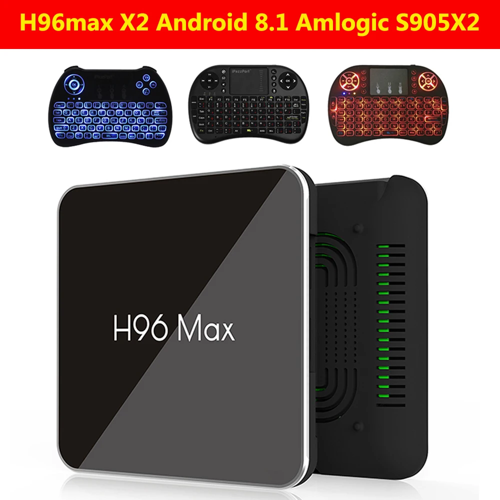 

H96max X2 Android 8.1 TV BOX Amlogic S905X2 DDR4 Quad Core 4GB 32GB supports 3D Wifi Bluetooth H.265 4K Smart Set top box pk X96