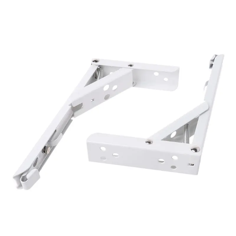 

2Pcs/Set F Shape 8" Triangular Folding Bracket Metal Release Catch Support Bench Table Shelf
