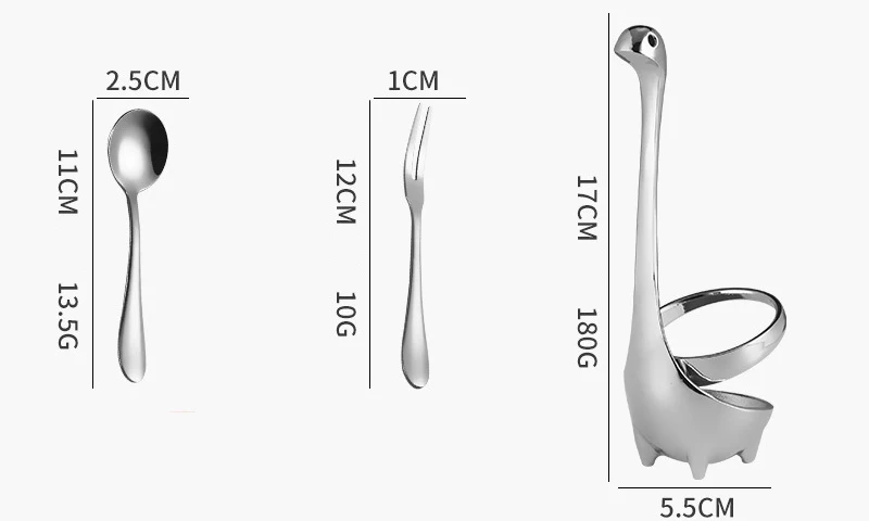 Креативный кухонный стеллаж для хранения столовых приборов из нержавеющей стали Loch Ness Monster, стеллаж для хранения столовых приборов, набор милых кухонных аксессуаров