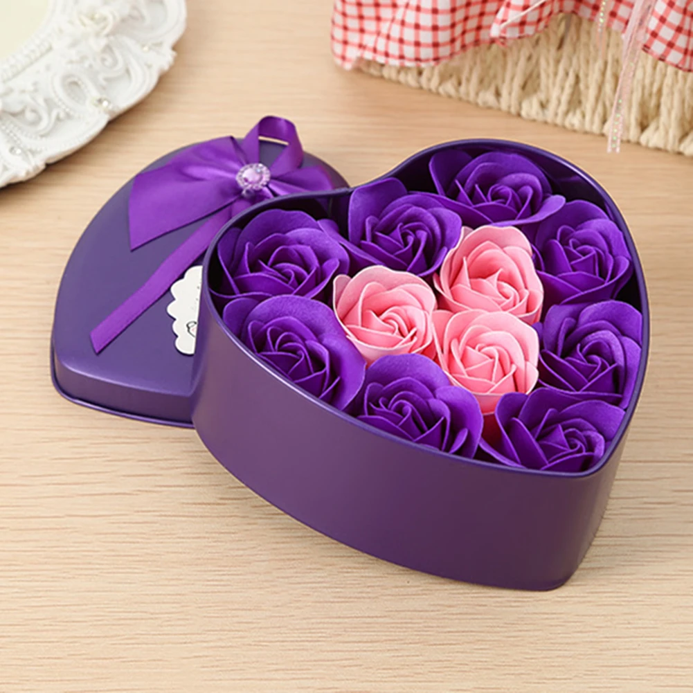 Фантастический подарок на день Святого Валентина 11 шт. розы мыло любовь креативный подарок на День святого Валентина для подруги - Цвет: Фиолетовый