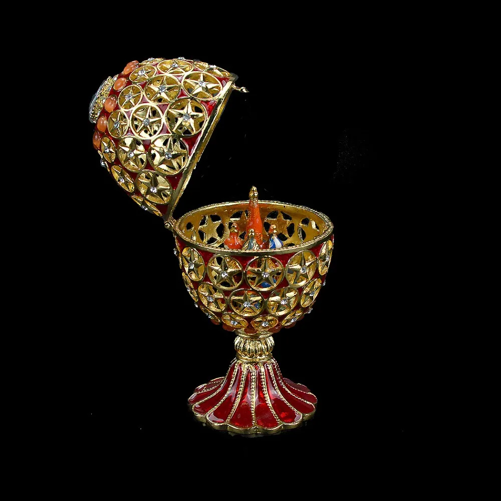 QIFU металлическое ремесло красивое ажурное яйцо Faberge для домашнего