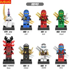 GUSUG 80 шт. X0143 Ninja Pythor Jay Kai Lloyd Kozu Cole Zane Nya строительные блоки кирпичи лучший подарок DIY детские игрушки