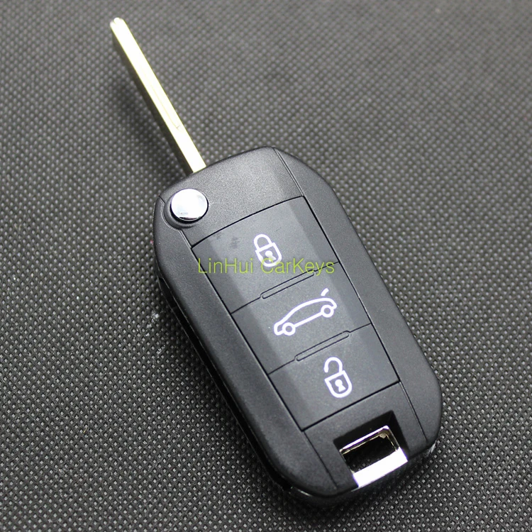 

PINECONE for PEUGEOT 508 Car Key Case 2 Buttons Uncut Brass Blade Modified Remote Key Shell 1PC