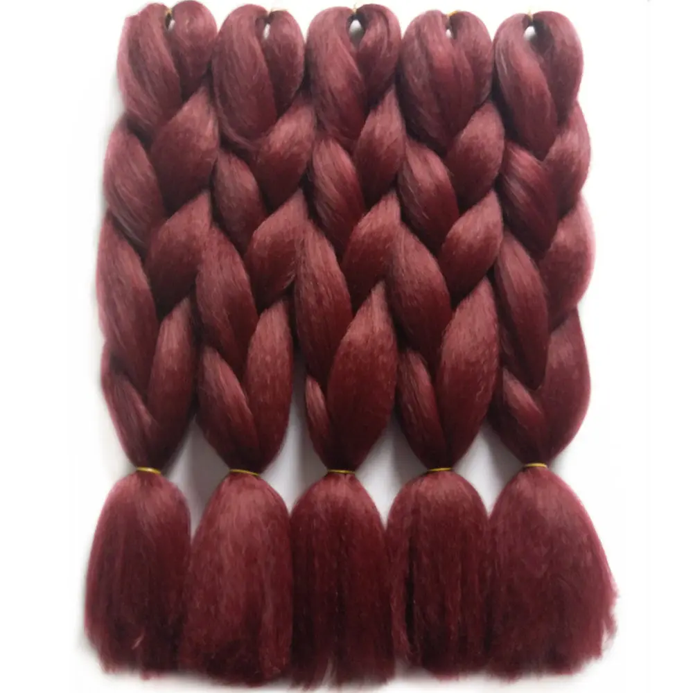 Feilimei Three/Two Tone Colored Crochet Braids Kanekalon Hair 24(60cm) 100g/pc Synthetic Ombre Jumbo Braiding Hair Extensions -