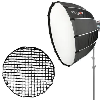 

VILTROX 36''/90cm Parabolic Softbox with Bowens Mount/Grid, Hexadecagon Deep Parabola Quick Folding Softbox for Photo Studio