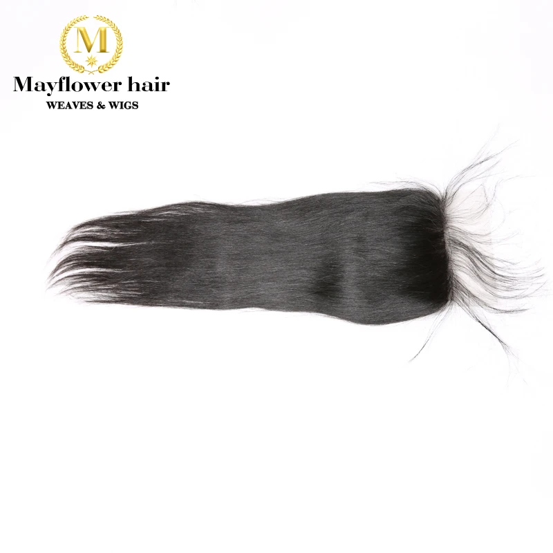 MFH 3/4 пучков Необработанные малазийские прямые волосы с 4x4 швейцарская шнуровка натуральный цвет натуральные волосы