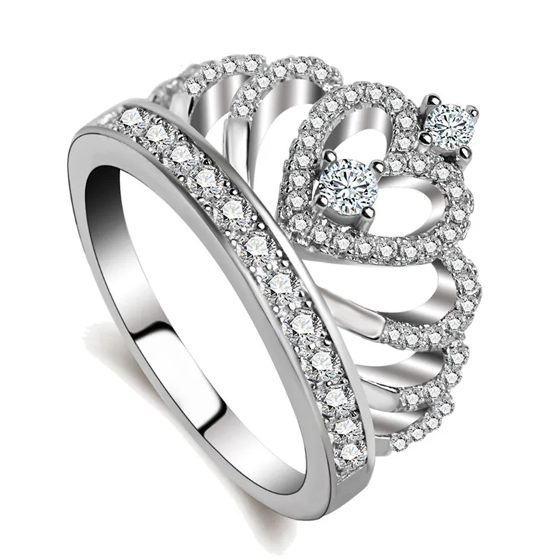 

2018 Lovers Crown Ring AAA Zircon CZ Silver Filled Engagement Wedding Rings for Women Fashion Jewelry Size 5/6/7/8/9/10 Z35