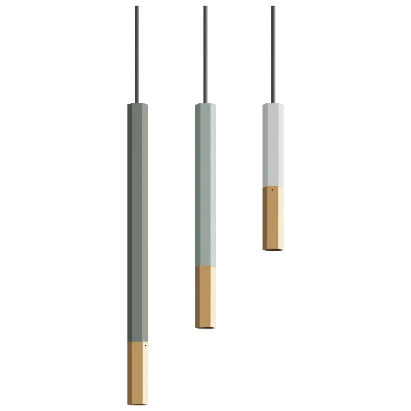 

Nordic led Pendant lights Restaurant long tube living room pendant creative dining room bar macaron cylindrical light fixtures