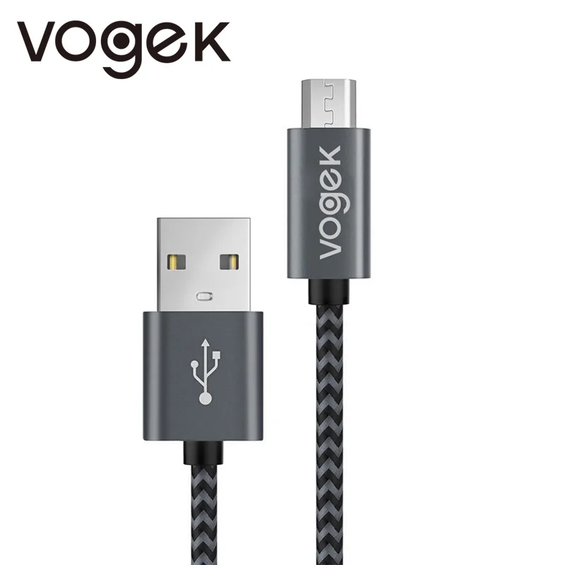 Vogek Micro USB / Type C Cable Fast Charger Nylon Braided Android Quick Charge Sync Cord for