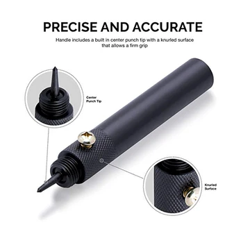 

High Interchangable Hollow Hole Punch Set with Handle Heavy Duty 10 Pcs Large Set LG66