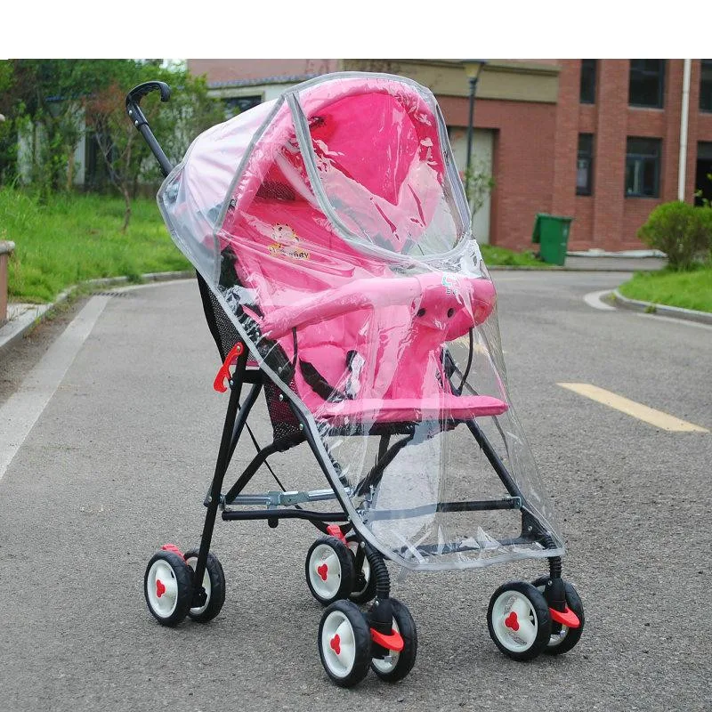2017 New High Landscape Baby Carriage Zipper Rain Cover Baby Trolley Can Be Lying Rain Covers Baby Pram Umbrella Rain Case12