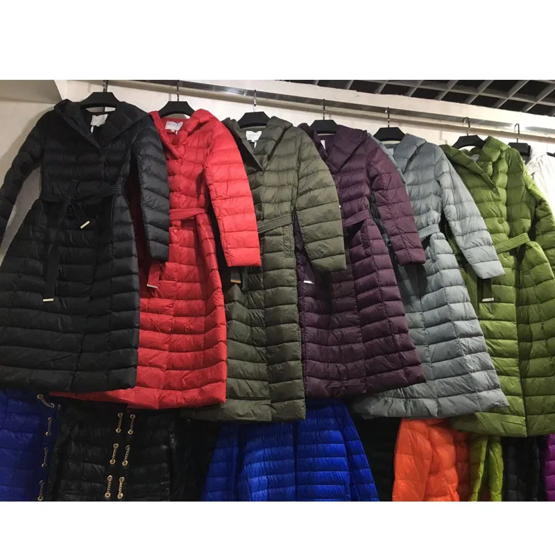 Женская зимняя куртка 2018 роскошный женский пуховик на белом утином пуху одежда