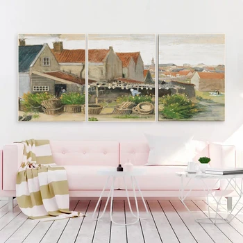 

Laeacco Calligraphy Painting on Canvas Wall Art Abstract Rural Posters and Prints Nordic Home Bedroom Decoration Picture