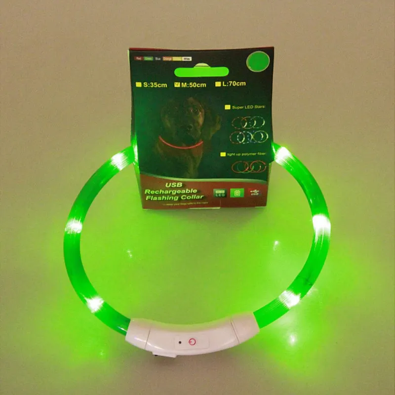 USB Перезаряжаемый светодиодный светильник с мигающим ремнем для ночной безопасности ошейник для щенков