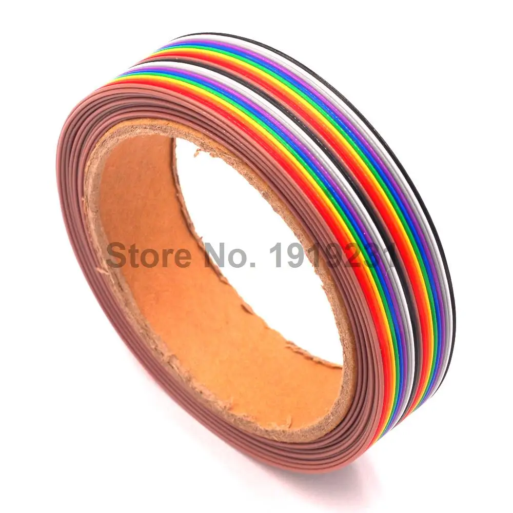 5 метров ленточный кабель 20 P плоский цветной шлейф в цветах радуги провод Радужный кабель 20 P ленточный кабель 1,27 мм шаг