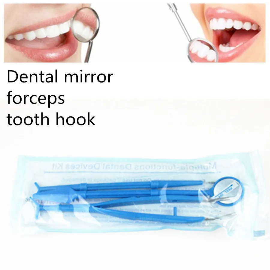 

Dental dentist oral care eco friendlyHygiene disposable mirror + teeth Hook + tooth forceps for orthodontic and teeth whitening
