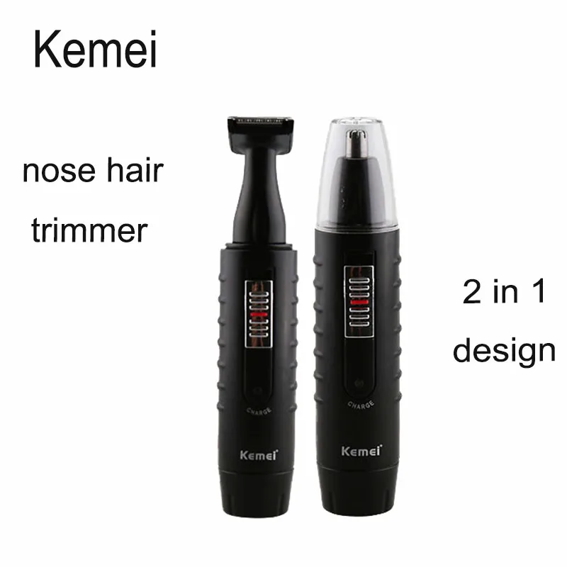 

Kemei-9688 Rechargeable 2 in 1 Electrice Hair trimmer Shaver Nose Ear hair removal machine for men