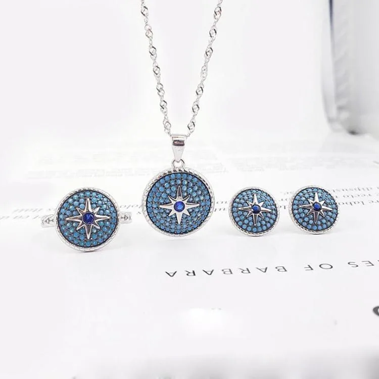 

@ MeiBaPJ 925 Solid Silver Turkish Style Necklace Earrings Ring 3 Pieces Suite Jewelry Set for Women Fine Wedding Jewelry