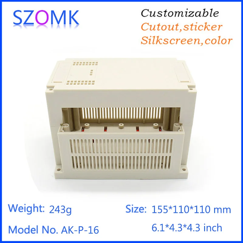 

szomk plastic PLC din rail electronics box industrial box (1 pcs) 155*110*110mm plastic enclosure distribution box junction box