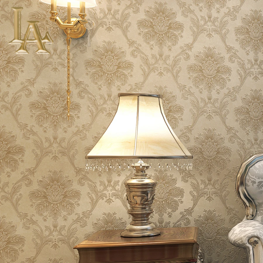 

modern damask wallpaper for walls Non-woven european glossy beige white living room modern luxury wall paper for bedroom