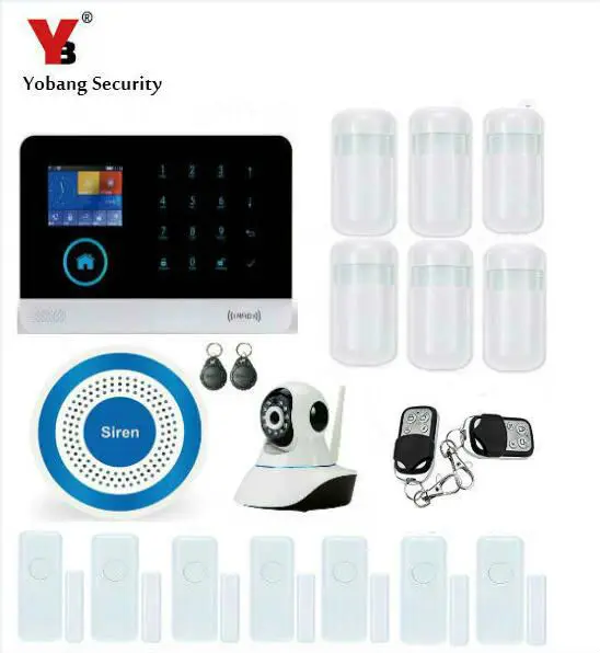  YobangSecurity Wireless Wifi Gsm ANDROID IOS APP Touch Screen Keypad Home Security Alarm System wit