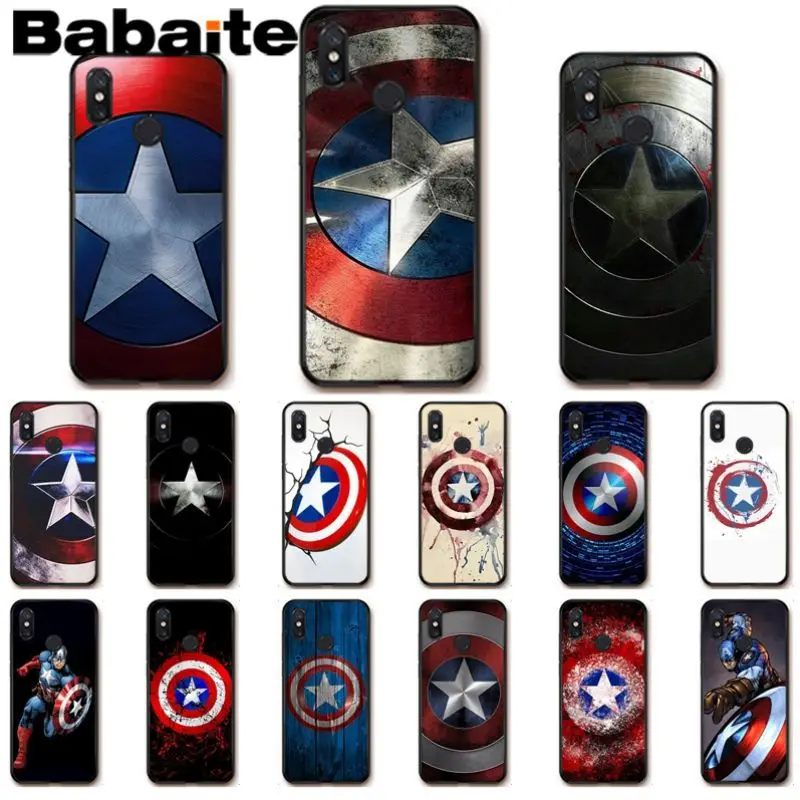 

babaite Captain America Shield Marvel Phone Case cover Shell For xiaomi mi 8se 6 mi8lite note2 note3 mix2 max2 max3 Mobile Cover