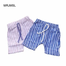 Детские штаны для маленьких мальчиков; летние брюки; детские шаровары; свободные шорты для мальчиков; хлопковая пляжная одежда с вертикальными полосками