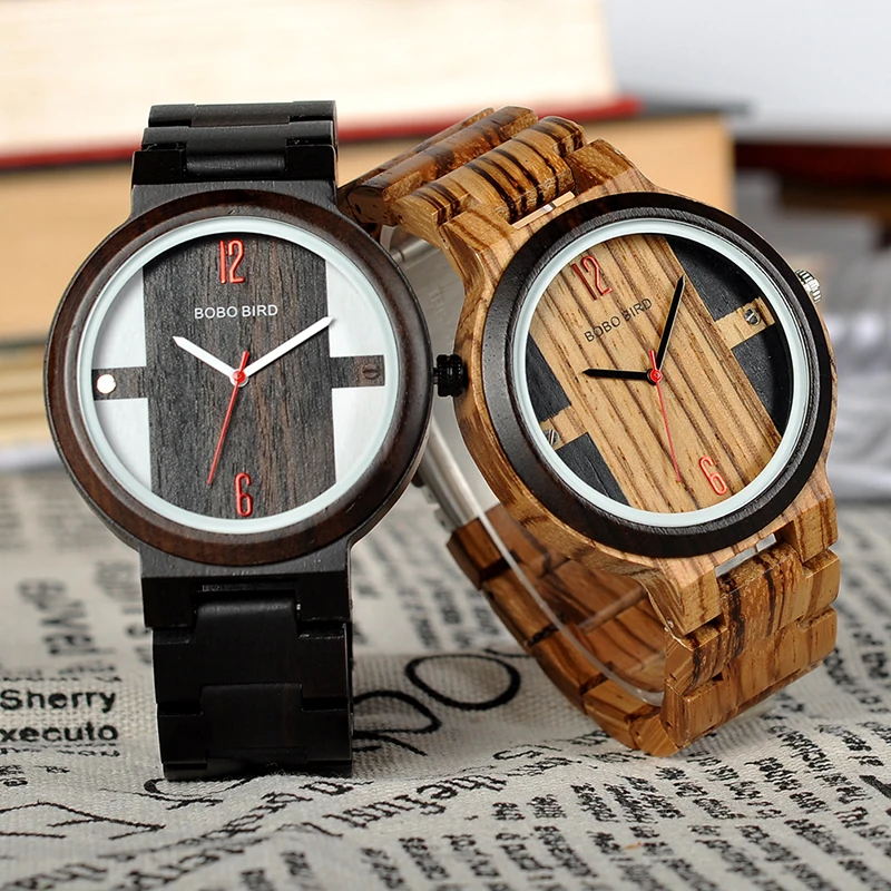 Relogio BOBO BIRD Wood Watch Men Quartz Wristwatches New Design Timepieces For Men and Women Wooden Clock Gift C-Q19