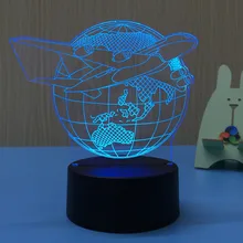 Airplane Earth 3D LED Lamp Night Light USB LED Illusion Atmosphere Vision Table Lamp for Children Bedroom Decor Novelty Gift
