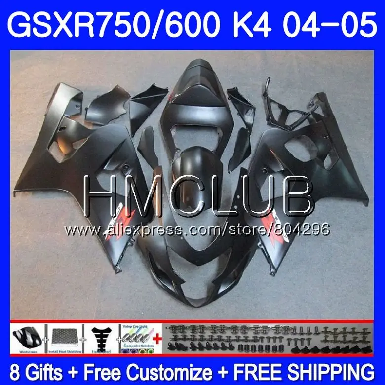 Корпус для SUZUKI gsx-r 750 GSX R750 K4 GSXR 600 04 05 GSX-R600 4HM. 21 GSXR-750 GSXR600 04 05 матовый черный GSXR750 2004 2005 обтекателя