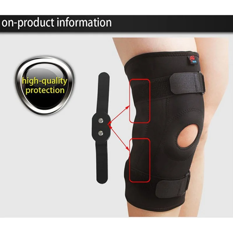 AOLIKES 1 шт. Наколенники Спорт Безопасность Сталь плиты Поддержка спортивные колено протектор Brace наколенник Регулируемая коленной