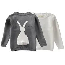 Осень Детский свитер для девочек и мальчиков. для маленьких девочек джемпер Трикотаж кролик с длинными рукавами пуловер для Детская одежда