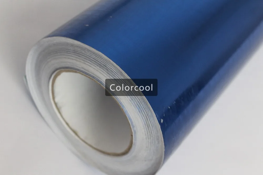 

Blue Mirror Chrome Vinyl Wrap High Poly Shinny Chrome Car Stickers Chrome Vehicle Wrapping Air Free