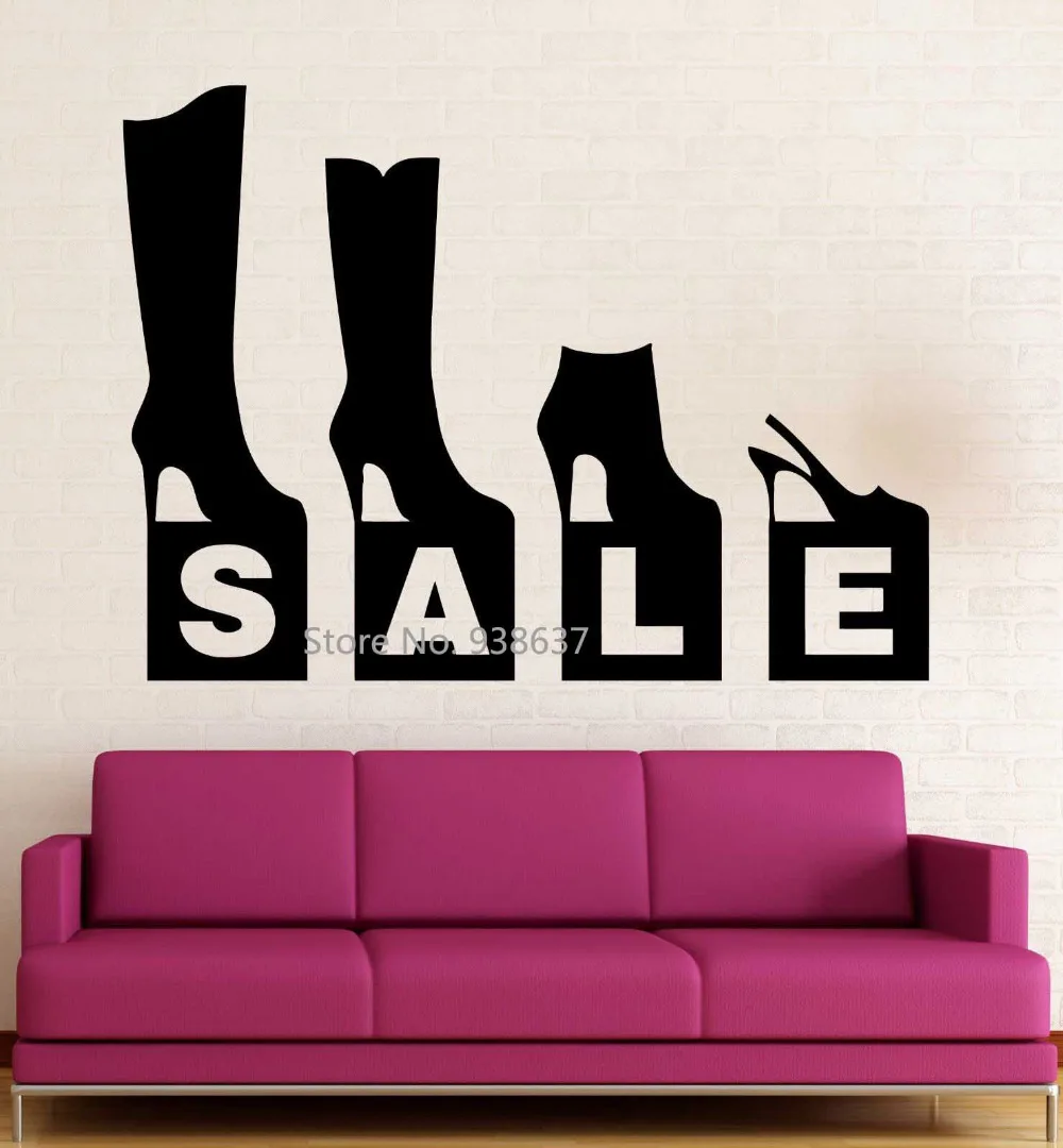 Shoe Store Wall Decal Sale Shopping Fashion Vinyl Stickers Art Mural