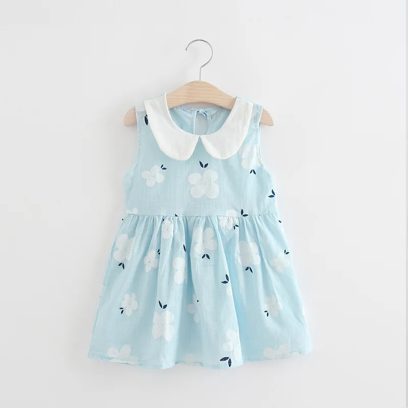 

Cute Peter Pan Collar Baby Girls Dresses, Summer Clothes Cotton Sleeveless Kids Dress For Girls, Children vestidos robe fille