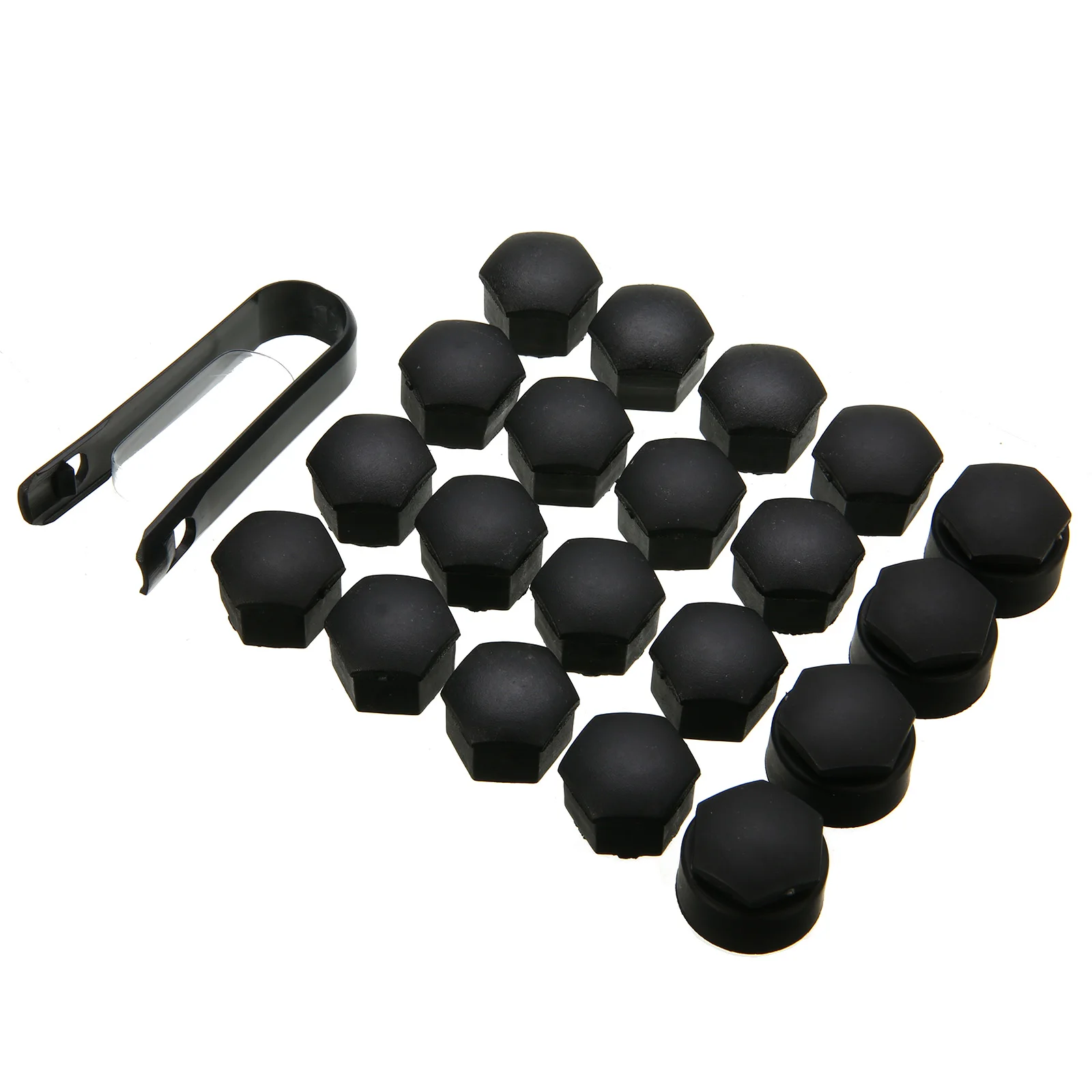 

NEW Black ABS Plastic 17mm 20Pcs/lot Matte Wheel Lug Bolt Nut Cap Cover+Removal Tool Key For Audi Car Styling Accessories
