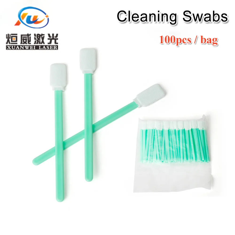 

100pcs/pack Non Woven Cotton Swabs Dust-free Anti-static Cleaning Q-tips For Fiber Laser Machine Focus Lens Protection Windows